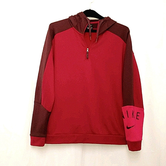 Nike Dri-Fit Color Block 1/4  Zip Fleece Hoodie Medium - Picture 1 of 8